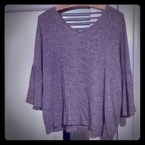 Heathered bell sleeve top
